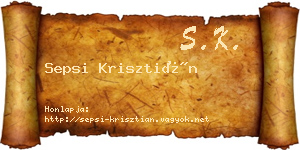 Sepsi Krisztián névjegykártya